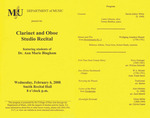 Marshall University Music Department Presents a Clarinet and Oboe, Studio Recital, featuring students of, Dr. Ann Marie Bingham by Ann Bingham