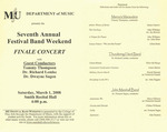 Marshall University Music Department presents the Seventh Annual, Festival Band Weekend, Finale Concert, with, Guest Conductors, Tommy Thompson, Dr. Richard Lemke, Dr. Dwayne Sagen by Tommy Thompson, Richard Lemke, and Dwayne Sagen