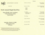 Marshall University Music Department presents the Sixth Annual Single Reed Day, James Houlik, tenor saxophone, Vahan Sargsyan, piano, Guest Artisits by James Houlik and Vahan Sargsyan