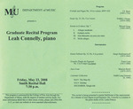 Marshall University Music Department presents a Graduate Recital Program, Leah Connelly, piano by Leah Connelly