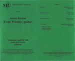 Marshall University Music Department presents a Junior Recital, Evan Wooley, guitar by Evan Wooley