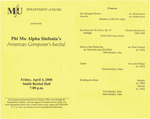 Marshall University Music Department presents the Phi Mu Alpha Sinfonia's, American Composer's Recital by Marshall University