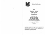 Marshall University Music Department presents a Graduate Recital, John Seals, Saxophone