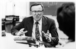 MU professor and WSAZ news caster, Bos Johnson, ca. 1980