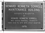 Plaque on Sorrell Maintenance Bldg, Marshall campus