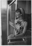 MU student, Martha Perdue using new doors in Science Building, July, 1968