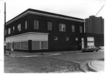 Outside view of old MU Engineering Bldg, once the Brumfield Meat Market, 1972 by Bob Campbell