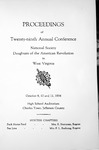 Proceedings of Twenty-ninth Annual Conference National Society Daughters of the American Revolution in West Virginia
