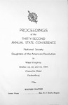 Proceedings of the Thirty-Second Annual State Conference of the Daughters of the American Revolution in West Virginia, October 12-14, 1937