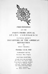 Proceedings of the Forty-Third Annual State Conference for the Daughters of the American Revolution in West Virginia, October 15-16, 1948