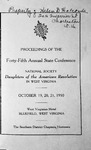 Proceedings of the Forty-Fifth Annual State Conference for the Daughters of the American Revolution in West Virginia, October 19-21, 1950