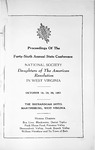 Proceedings of the Forty-Sixth Annual State Conference for the Daughters of the American Revolution in West Virginia, October 18-20, 1951