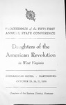 Proceedings of the Fifty-First Annual State Conference for the Daughters of the American Revolution in West Virginia, October 25-27, 1956