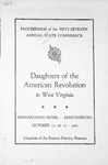 Proceedings of the Fifty-Seventh Annual State Conference for the Daughters of the American Revolution in West Virginia, October 25-27, 1962
