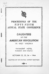 Proceedings of the Fifty-Ninth Annual State Conference for the Daughters of the American Revolution in West Virginia, October 22-24, 1964