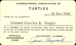 International Association of Turtles Official Membership Card