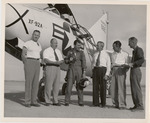Photo of Chuck Yeager In Front of XF-92A With NACA Crew